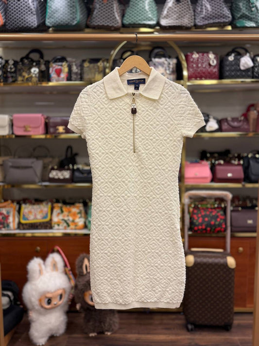 Monogram Flower Toweling Polo Dress