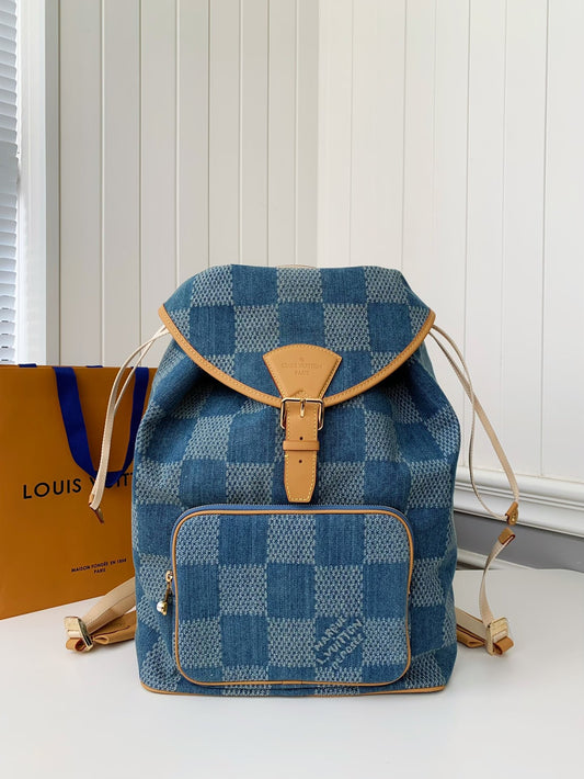 Montsouris-Style Denim Backpack