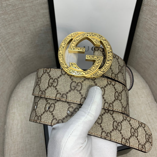GG Supreme Canvas Belt with Gold-Tone