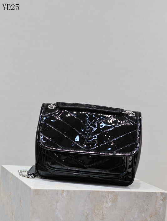 Niki Medium Patent Leather Shoulder Bag