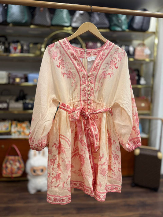 Lucky Plunge Linen Mini Dress