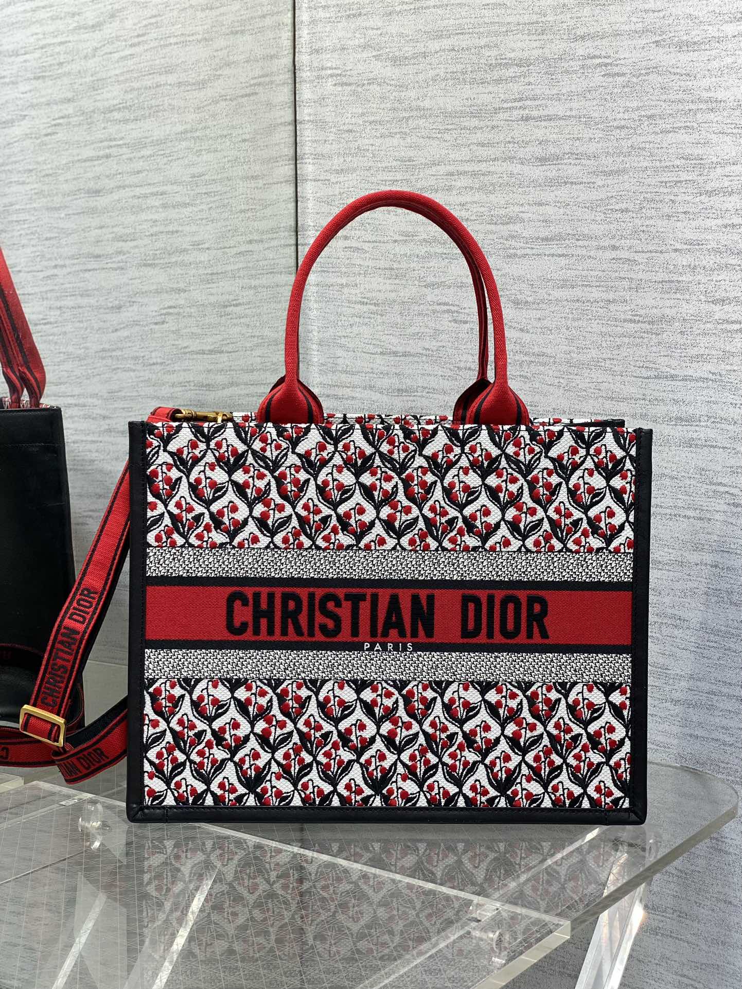 Canvas Tote Bag with Leather Trim