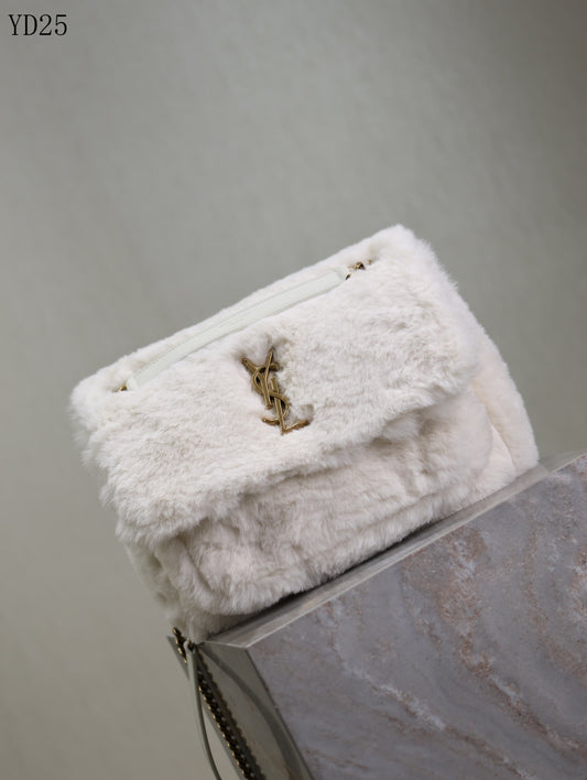 Niki Small in Shearling Bag