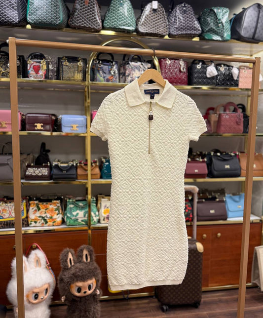 Monogram Flower Toweling Polo Dress