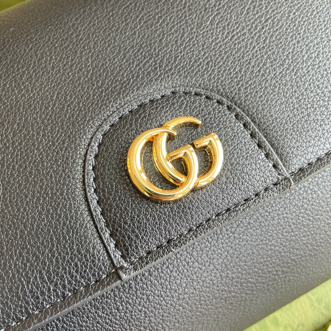 Bamboo Handle Leather Wallet with Chain