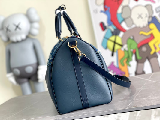 Keepall Bandoulière 50 – Denim Monogram & Taurillon Leather