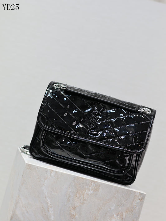 Niki Medium Patent Leather Shoulder Bag