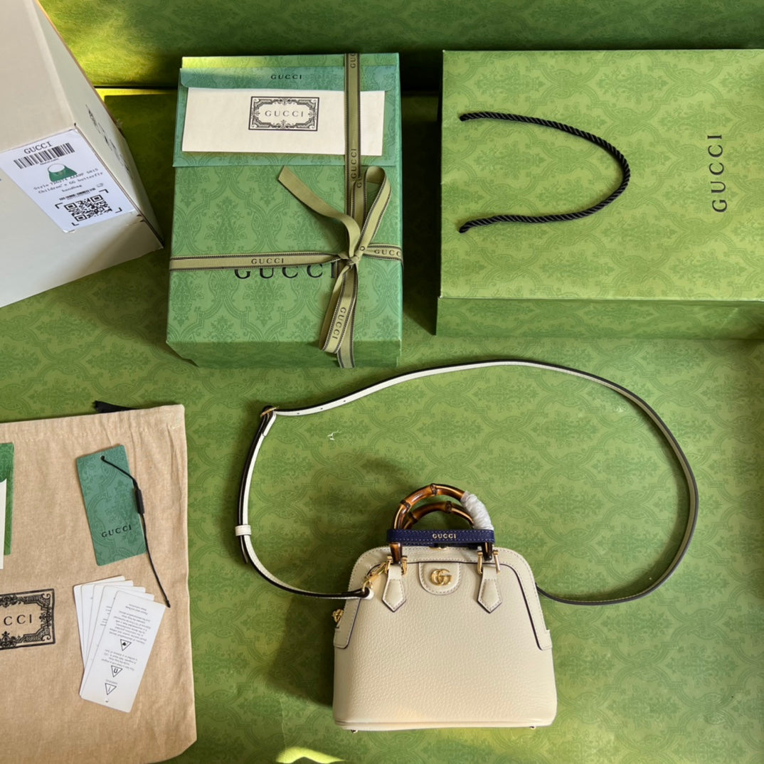 Diana Leather Bamboo Handle Bag