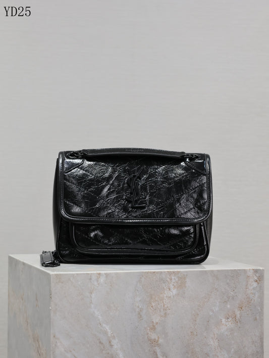 Niki Medium Patent Leather Shoulder Bag