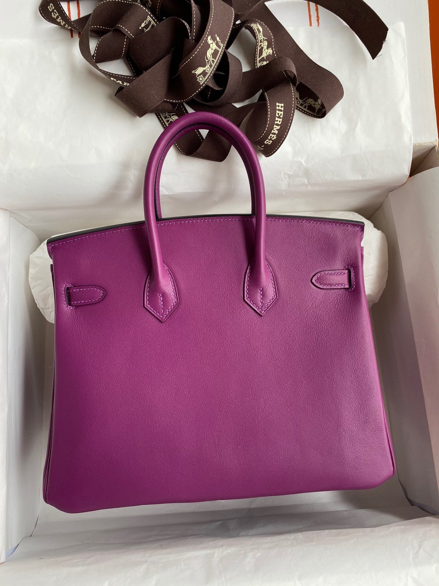 Birkin 25cm Swift Calfskin Leather Handbag