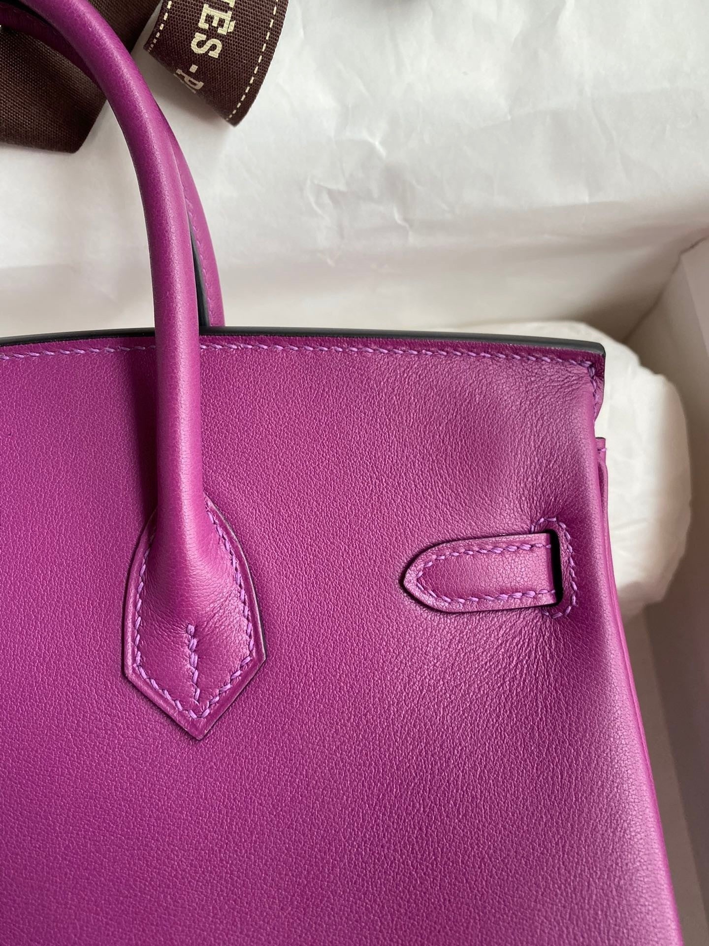 Birkin 25cm Swift Calfskin Leather Handbag