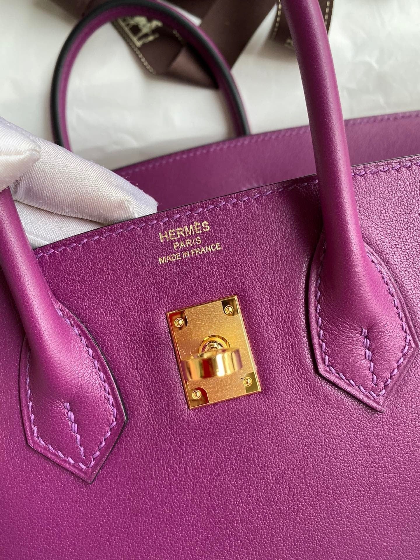 Birkin 25cm Swift Calfskin Leather Handbag
