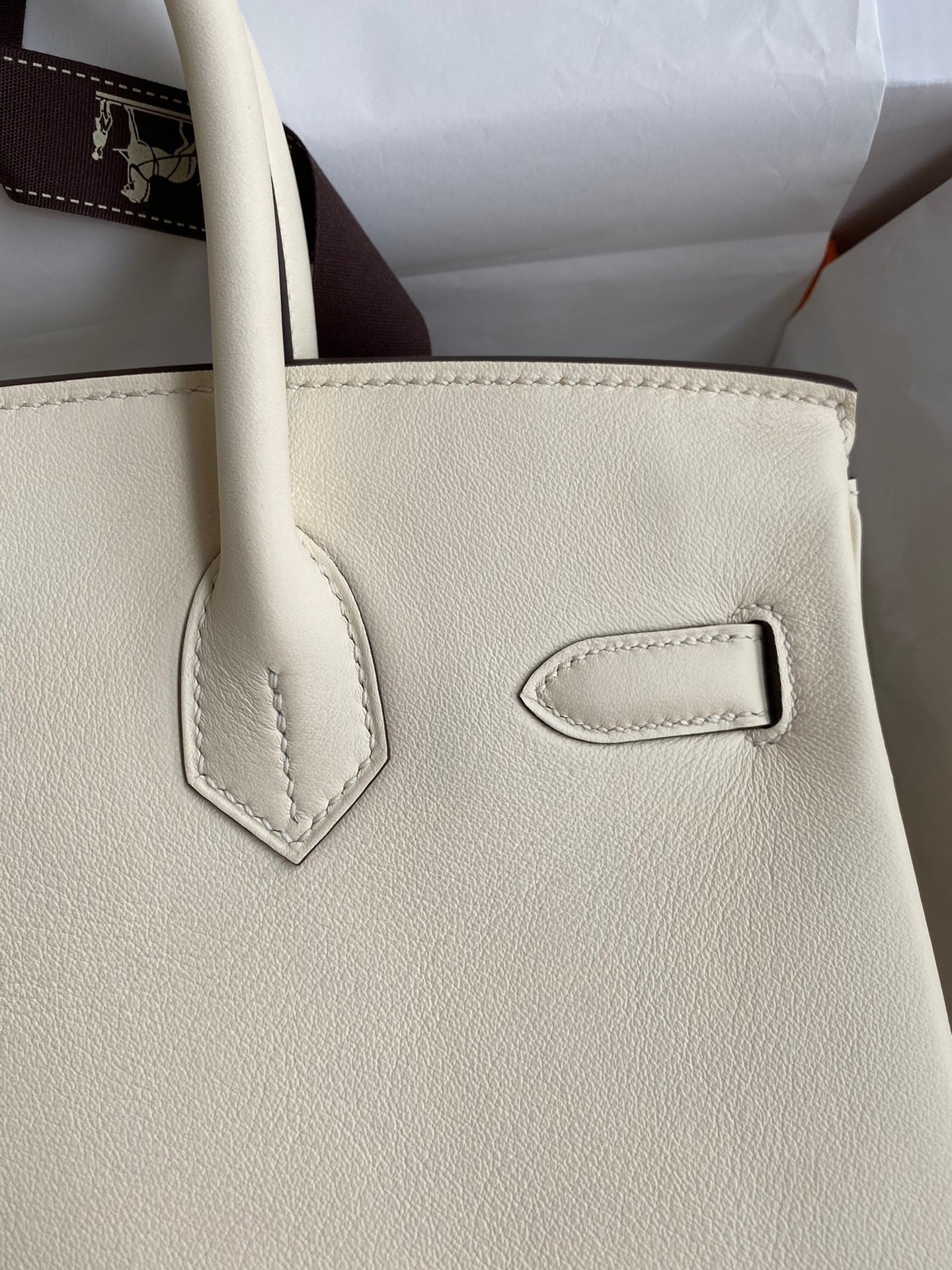 Birkin 25cm Swift Calfskin Leather Handbag