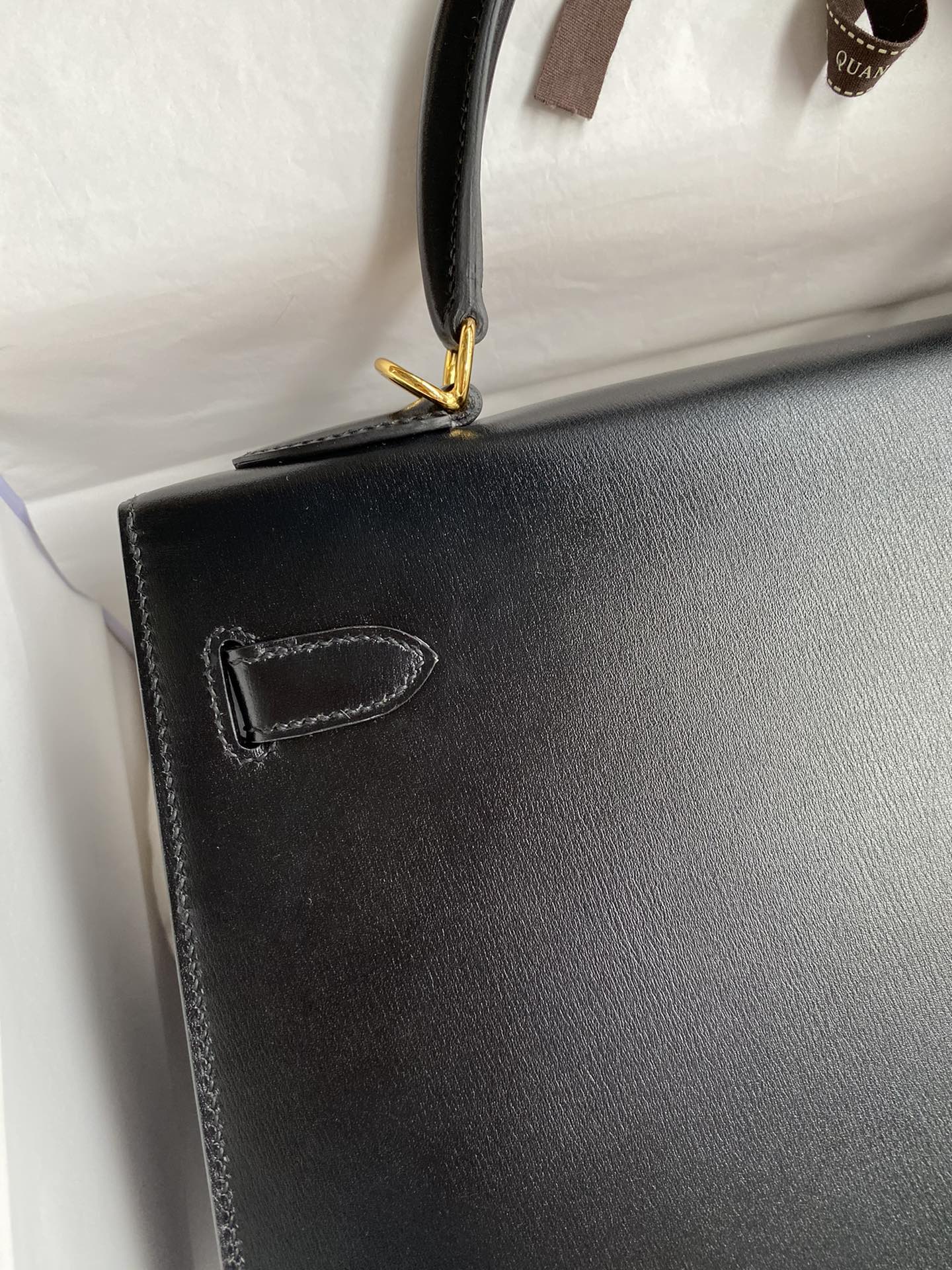 Kelly 32cm Box Leather Handbag