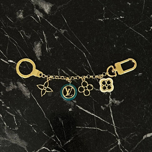 Monogram Flower Bag Charm & Key Holder