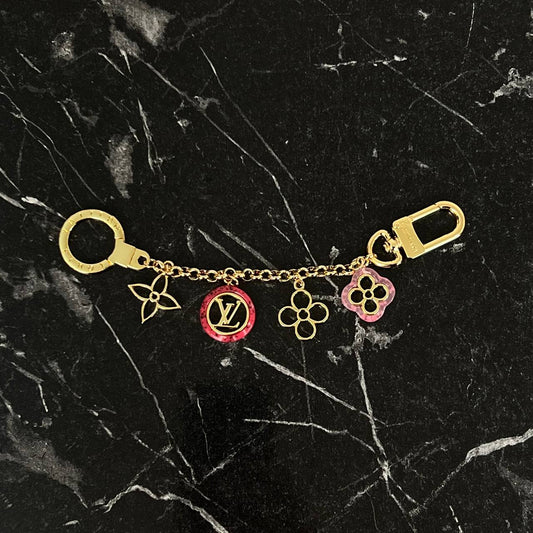 Monogram Flower Bag Charm & Key Holder