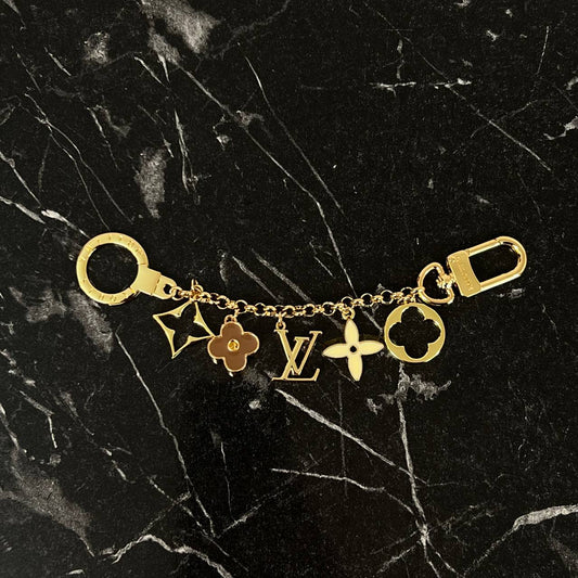 Monogram Flower Bag Charm & Key Holder