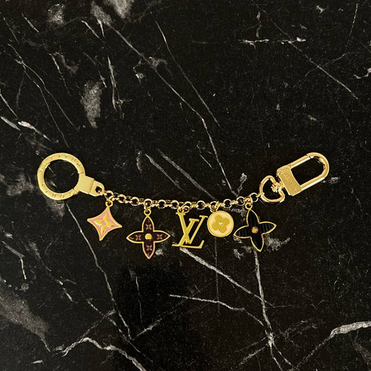 Monogram Flower Bag Charm & Key Holder