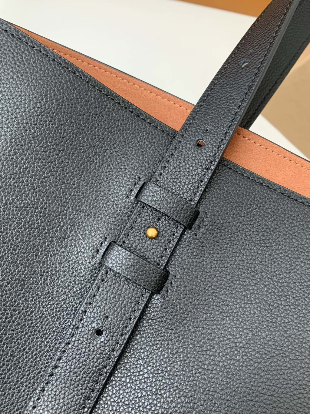 Calfskin Leather Tote Bag with Monogram Pouch