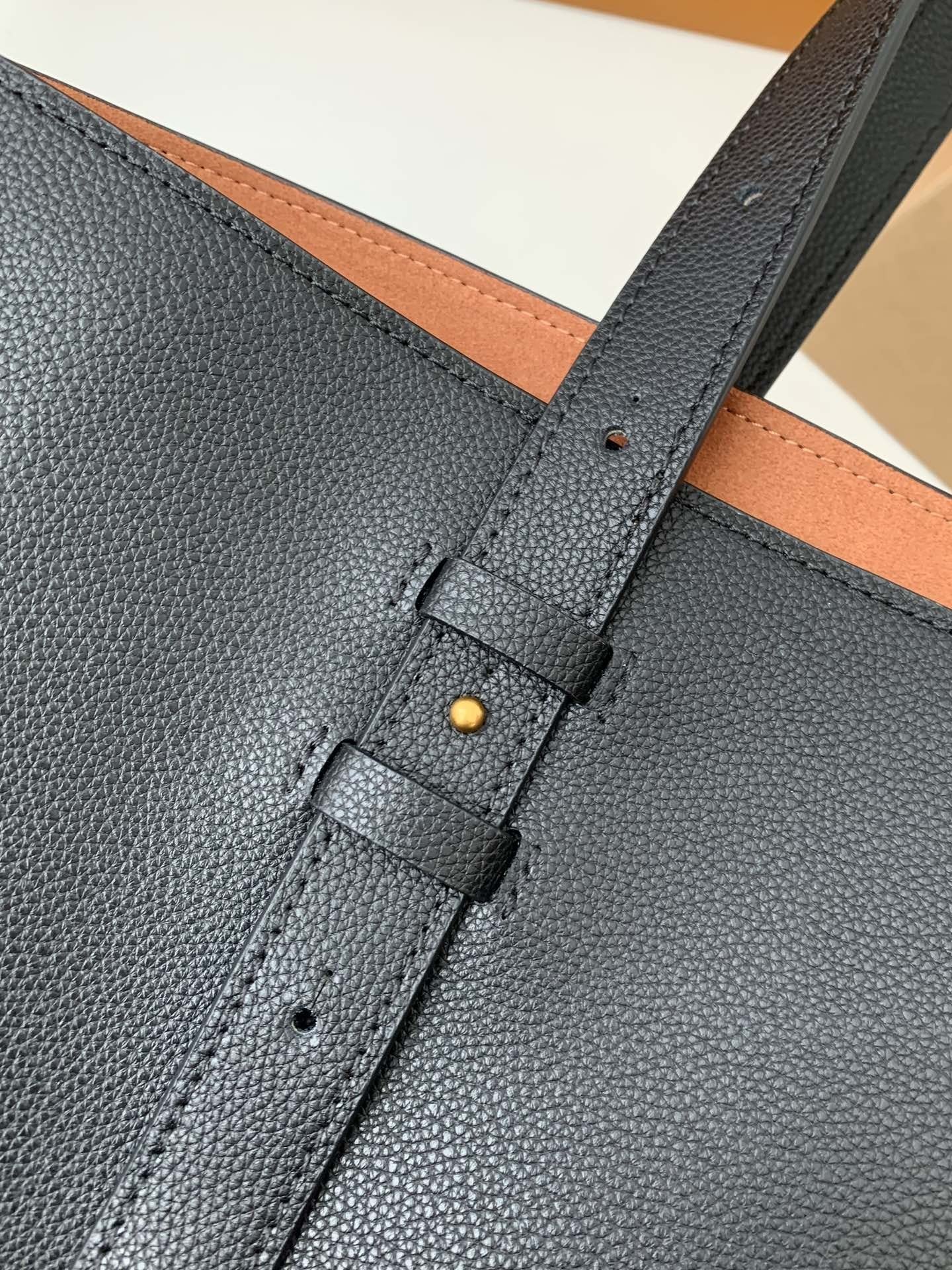 Calfskin Leather Tote Bag with Monogram Pouch