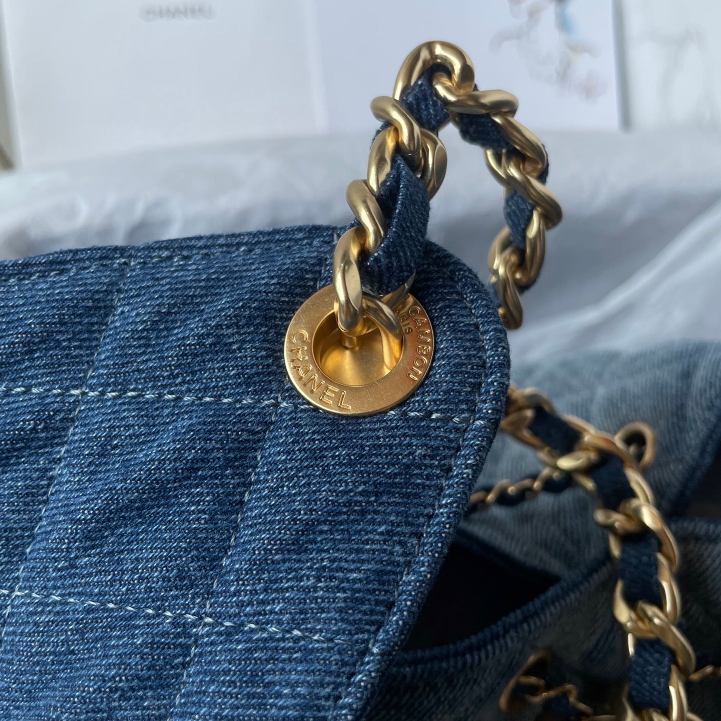 25 Medium Quilted Large Denim Bag