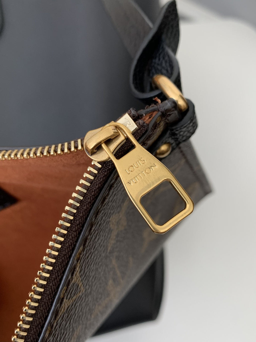 Calfskin Leather Tote Bag with Monogram Pouch