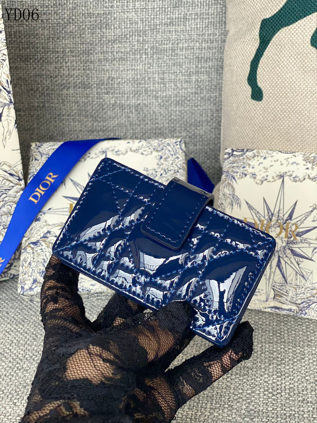 Quilted Leather Compact Wallet