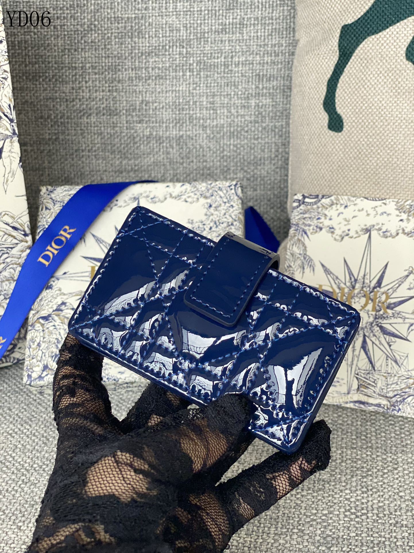 Quilted Leather Compact Wallet