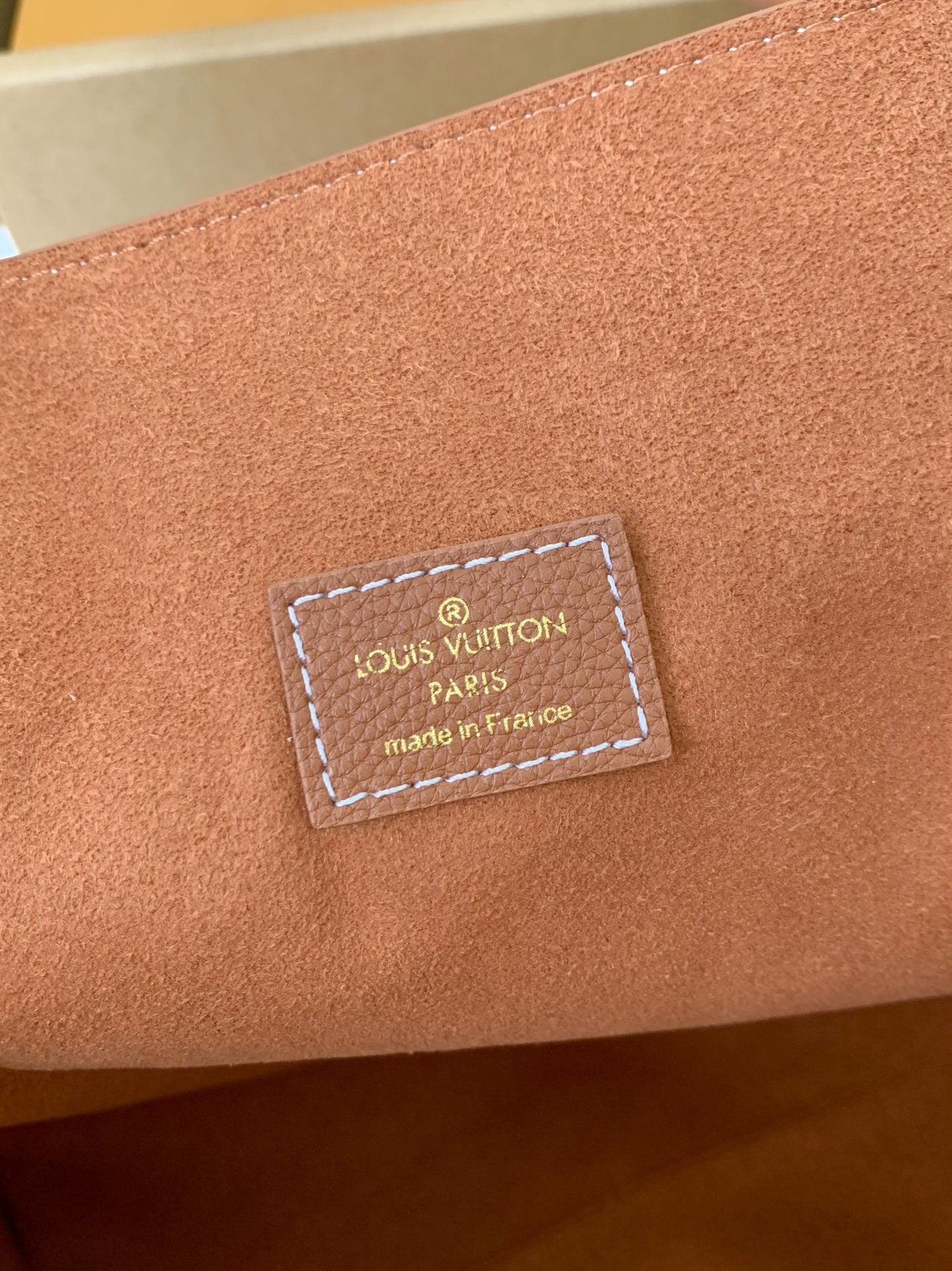 Calfskin Leather Tote Bag with Monogram Pouch