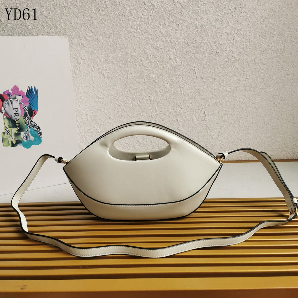 Triangle-Logo Leather Tote Bag