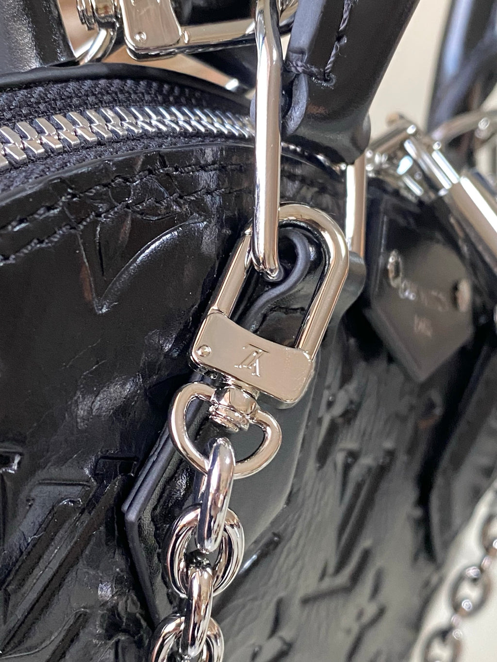 Alma BB Monogram Embossed Leather Handbag