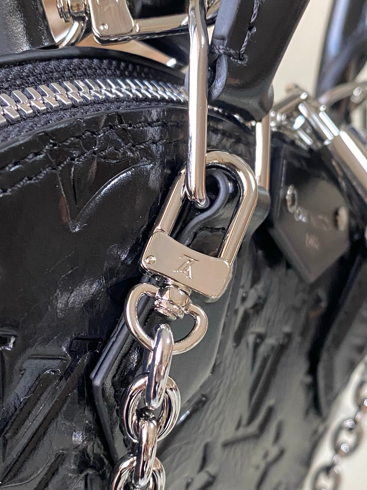 Alma BB Monogram Embossed Leather Handbag