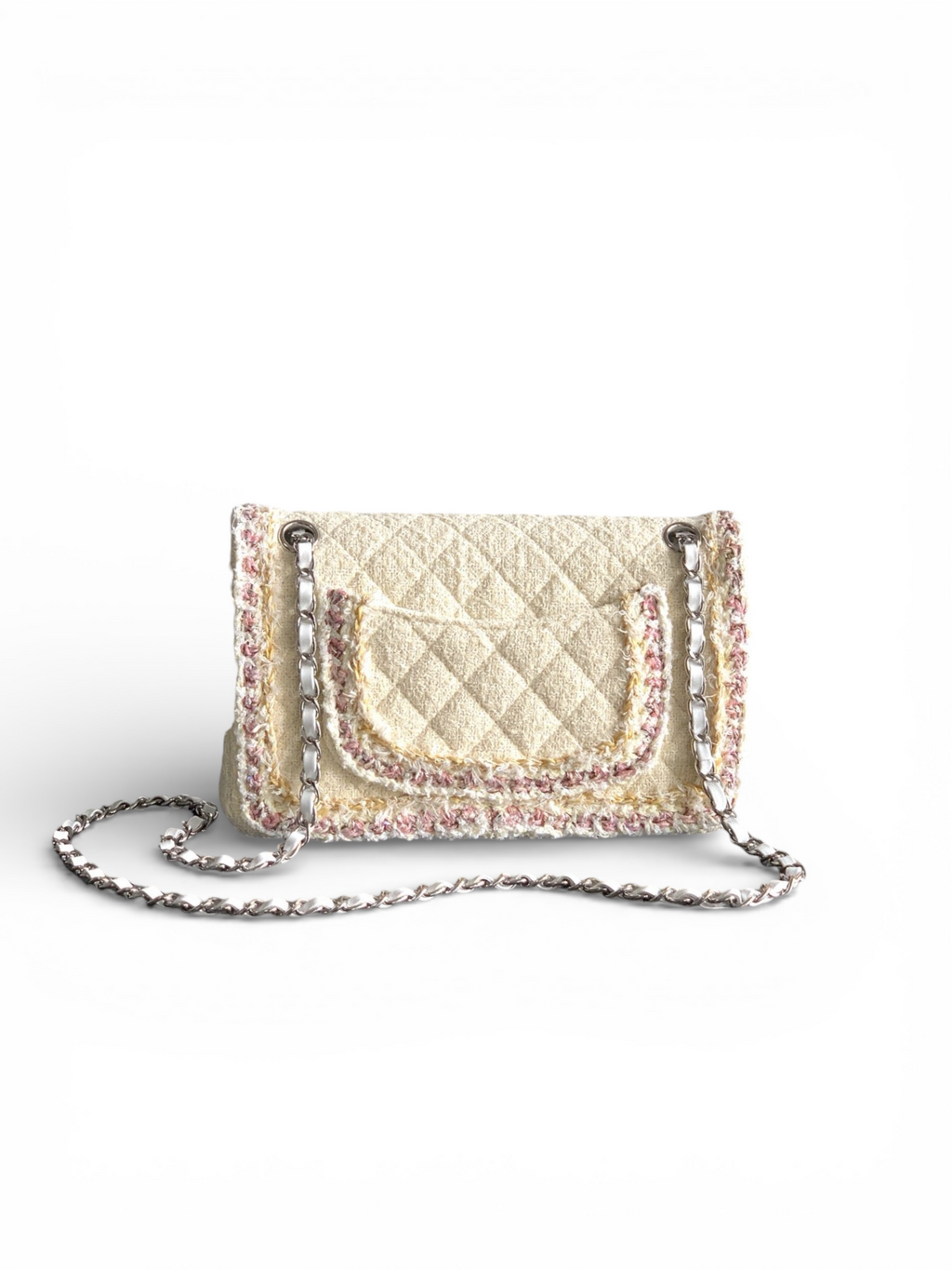 Large Double Flap Tweed Bag