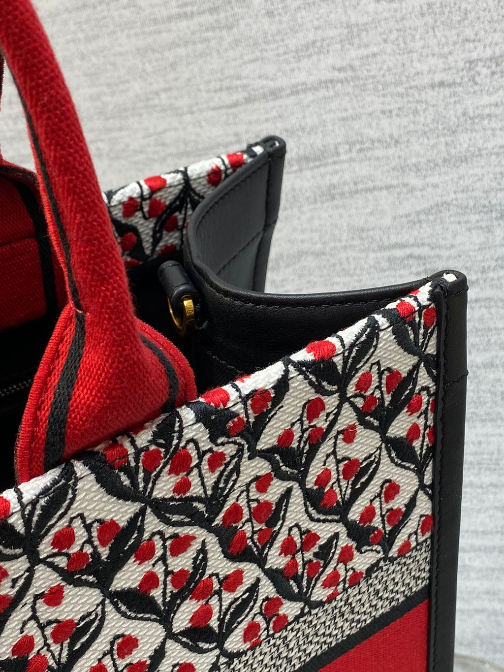 Canvas Tote Bag with Leather Trim