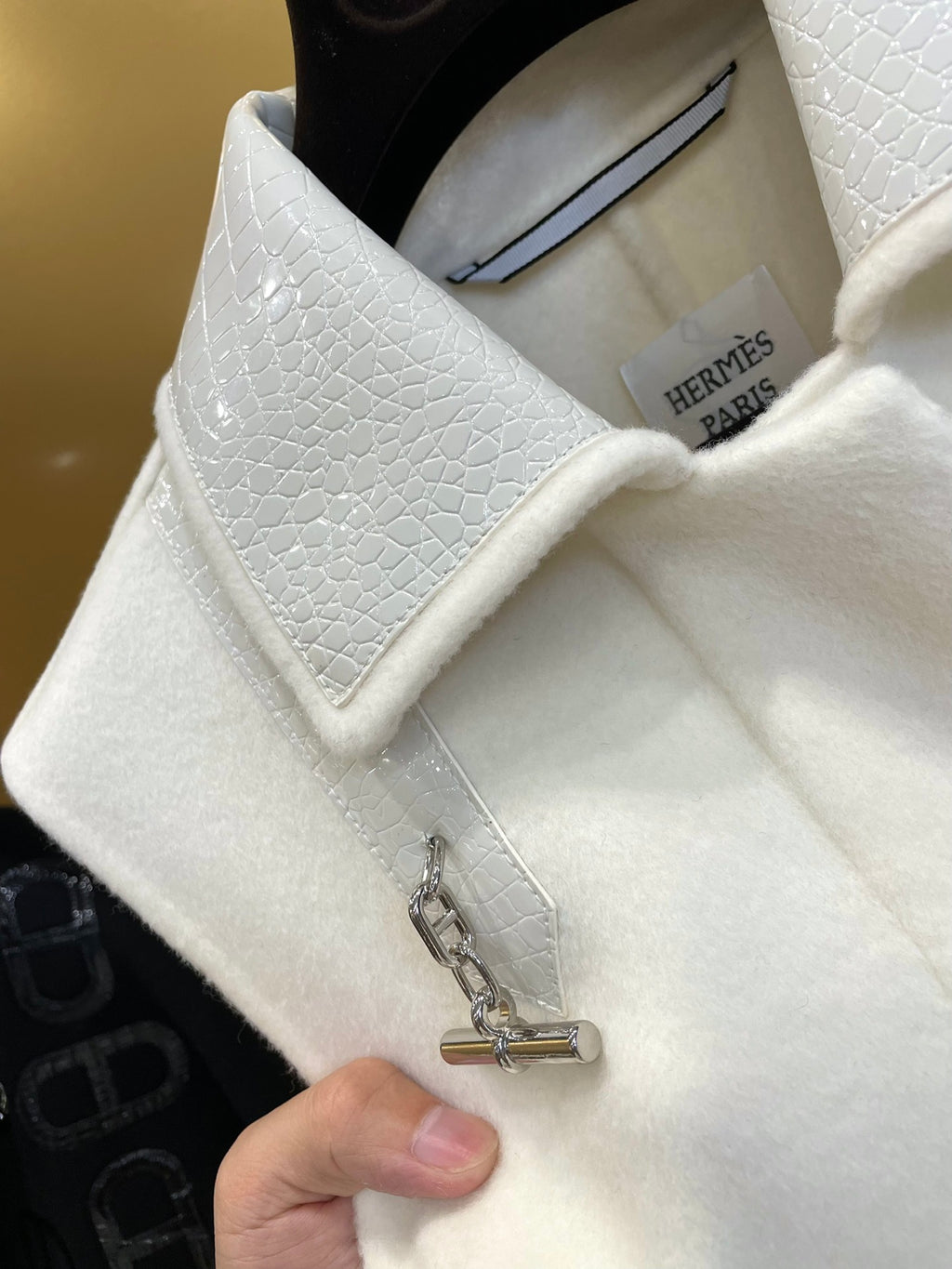 Embroidered Wool Long Coat