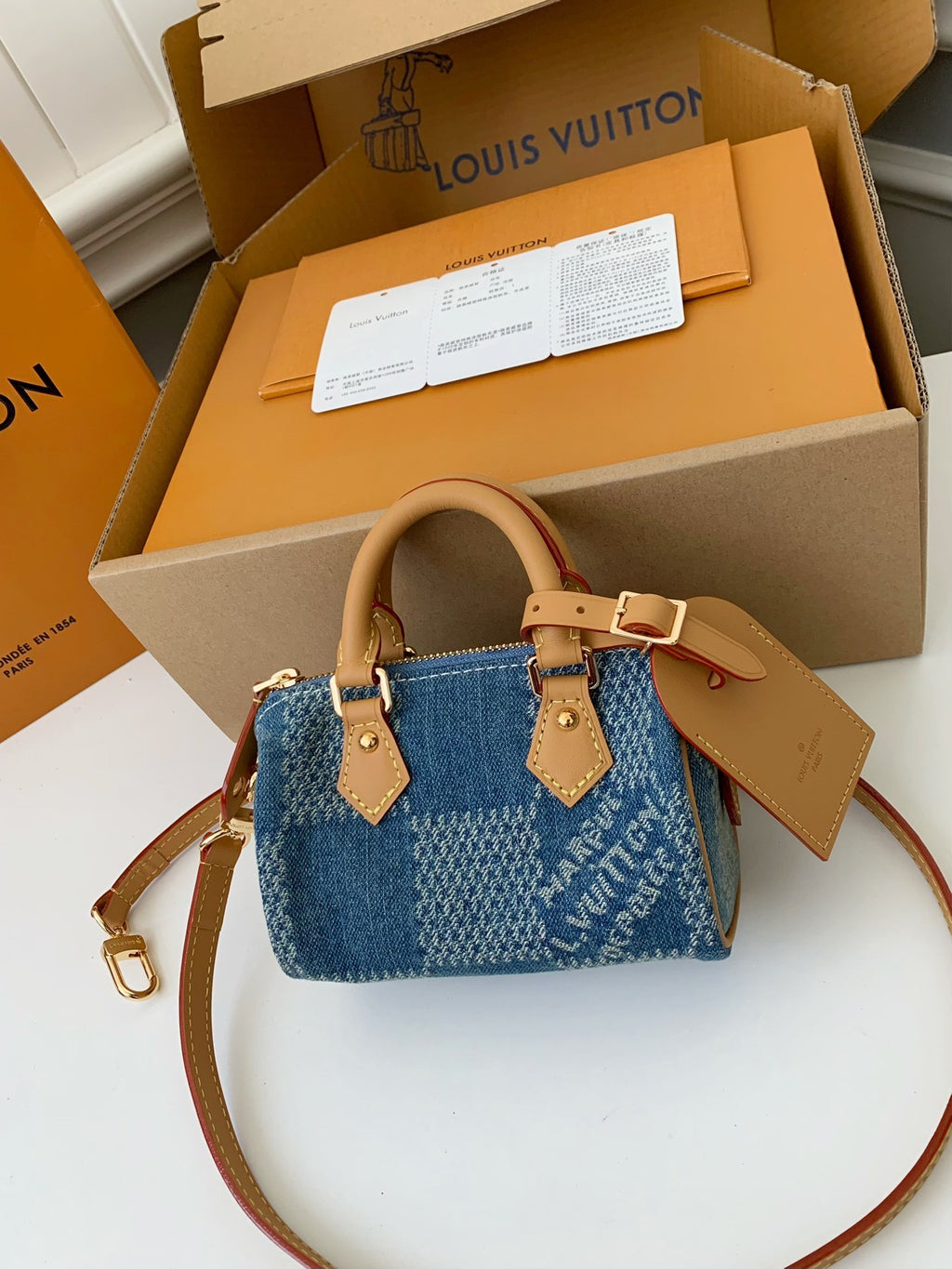 Mini Denim Damier Speedy Bag
