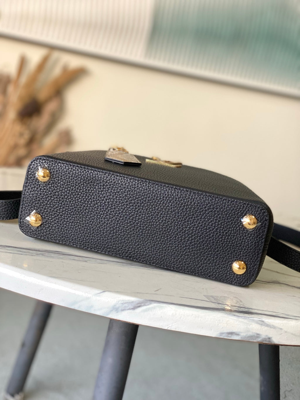 Capucines Mini Python Handle Bag