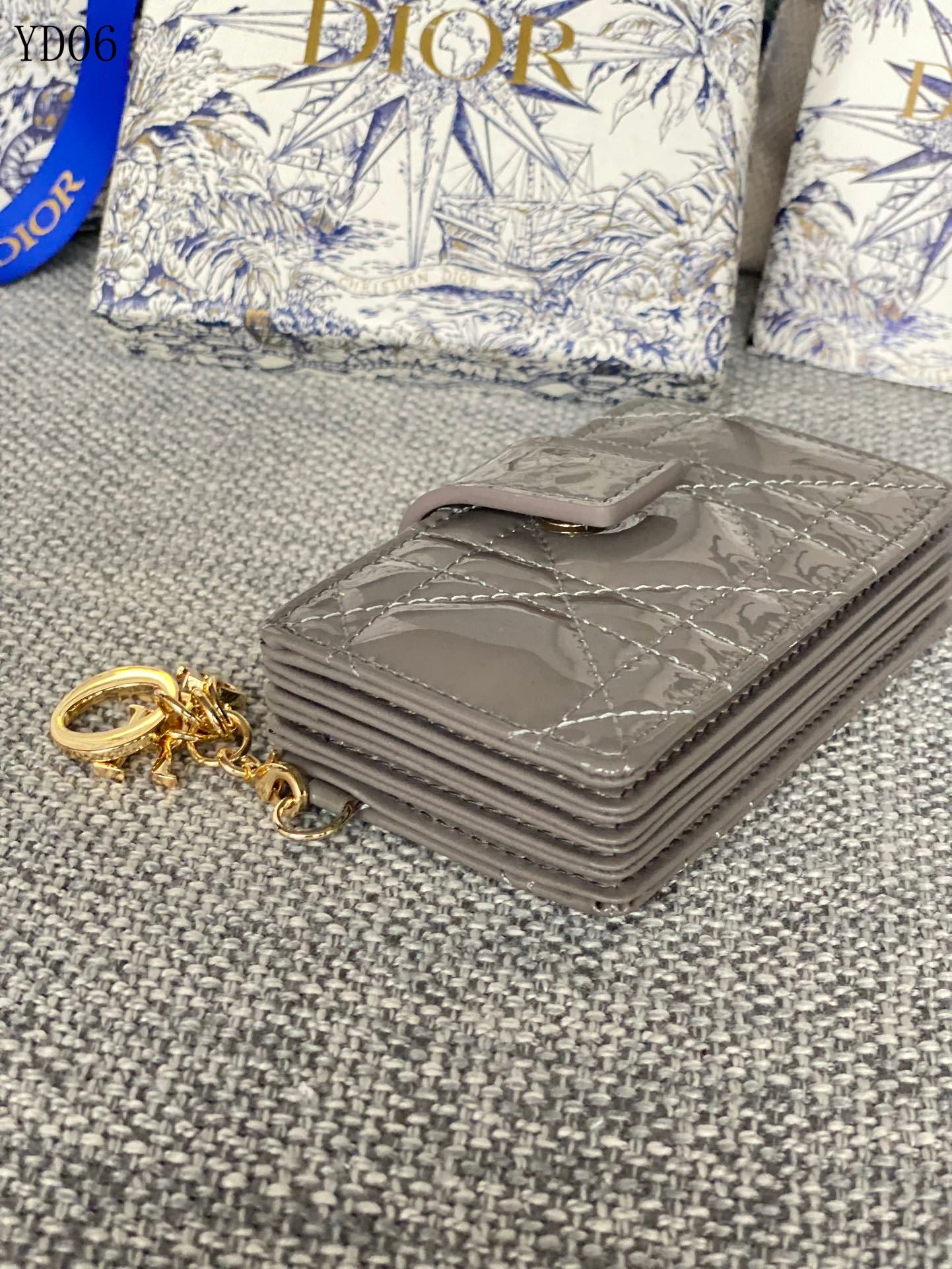 Quilted Leather Compact Wallet