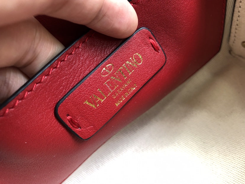 Rockstud Calfskin Shoulder Bag with Studded Strap