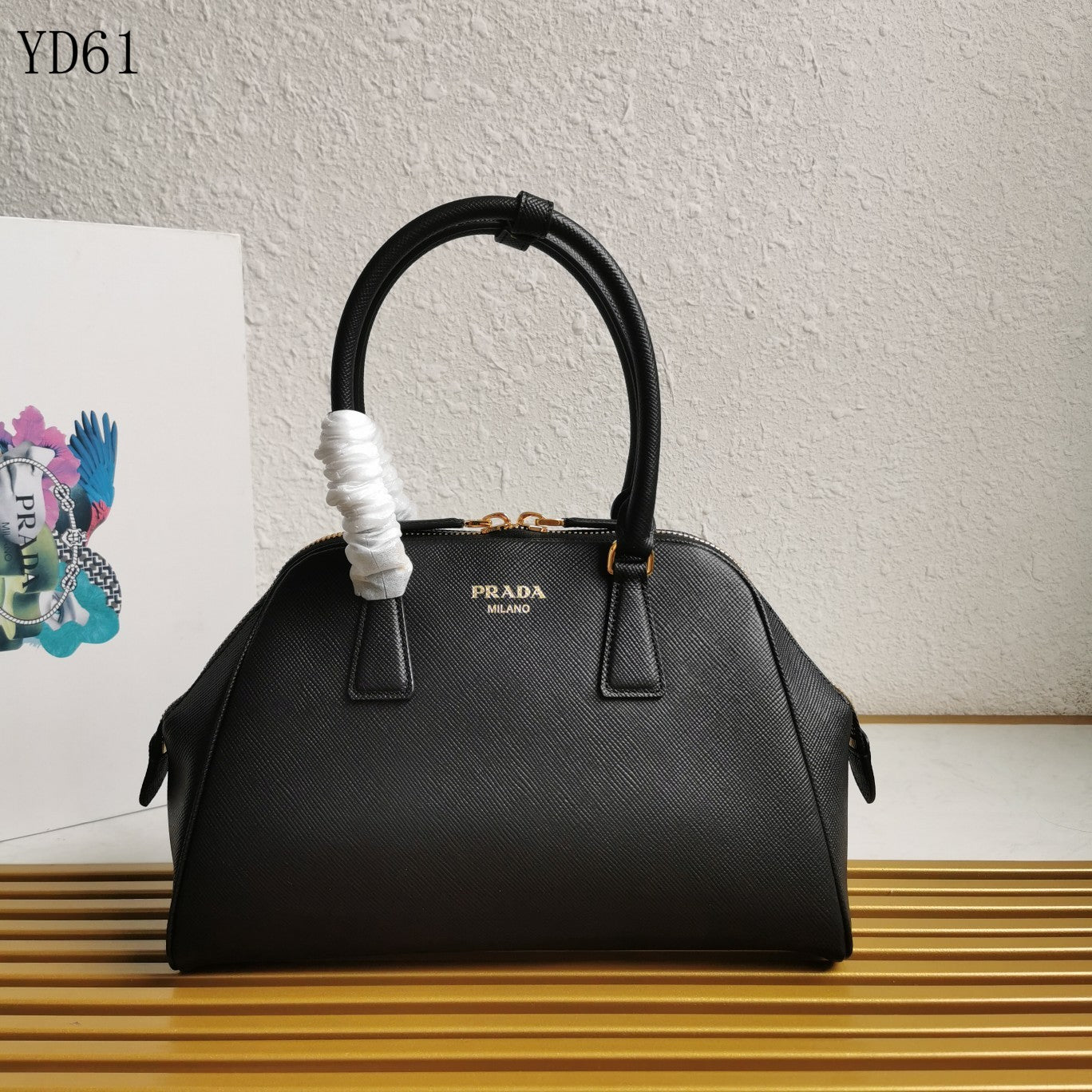 Saffiano Leather Top Handle Bag 32cm