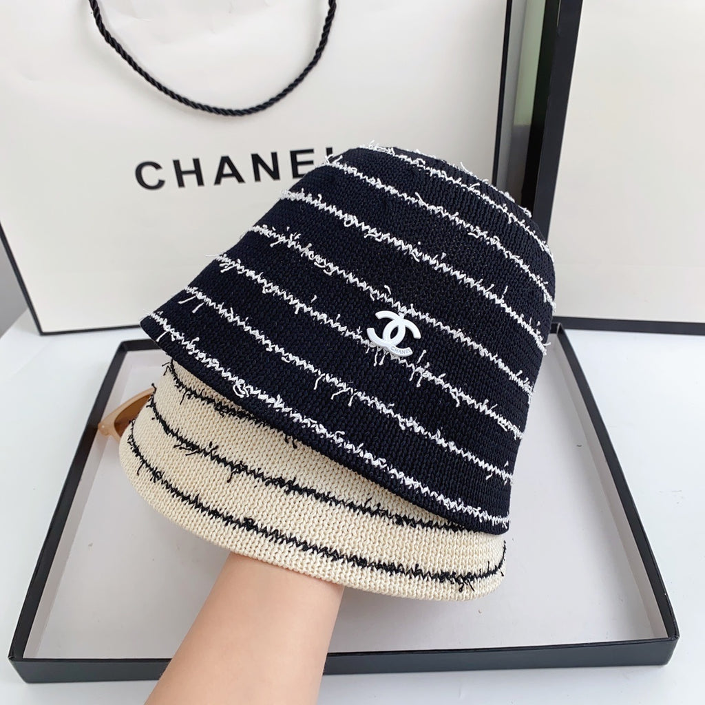 Striped Knit Bucket Hat