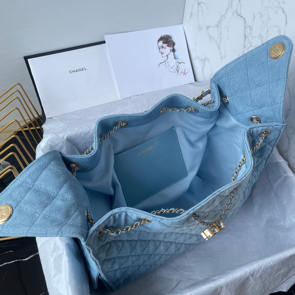 25 Medium Quilted Large Denim Bag