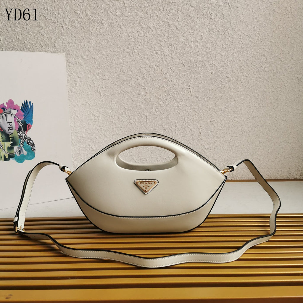 Triangle-Logo Leather Tote Bag