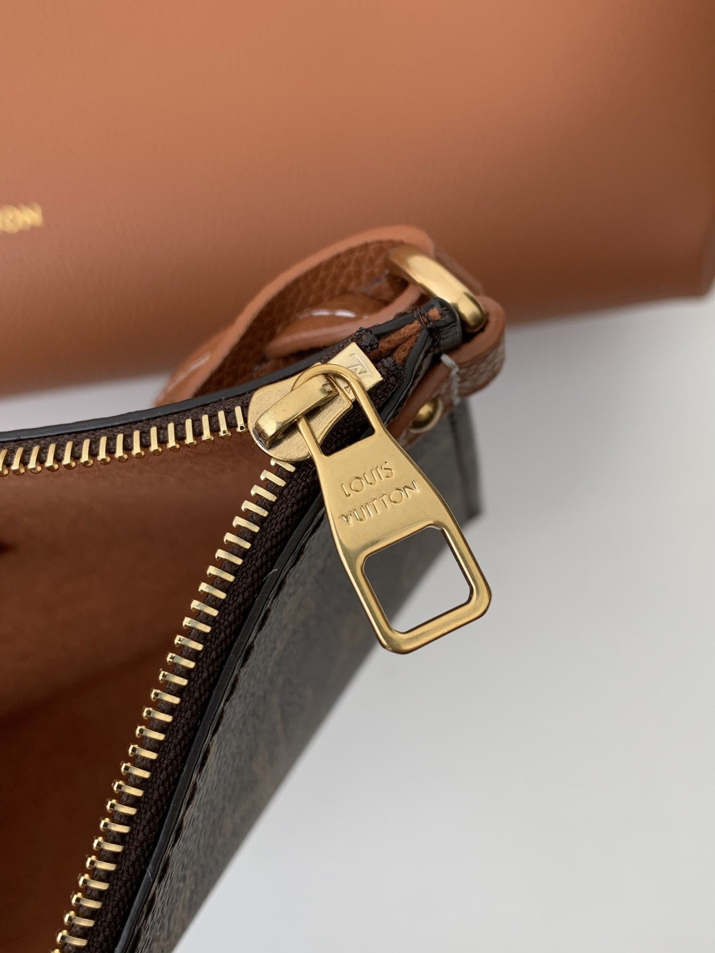 Calfskin Leather Tote Bag with Monogram Pouch