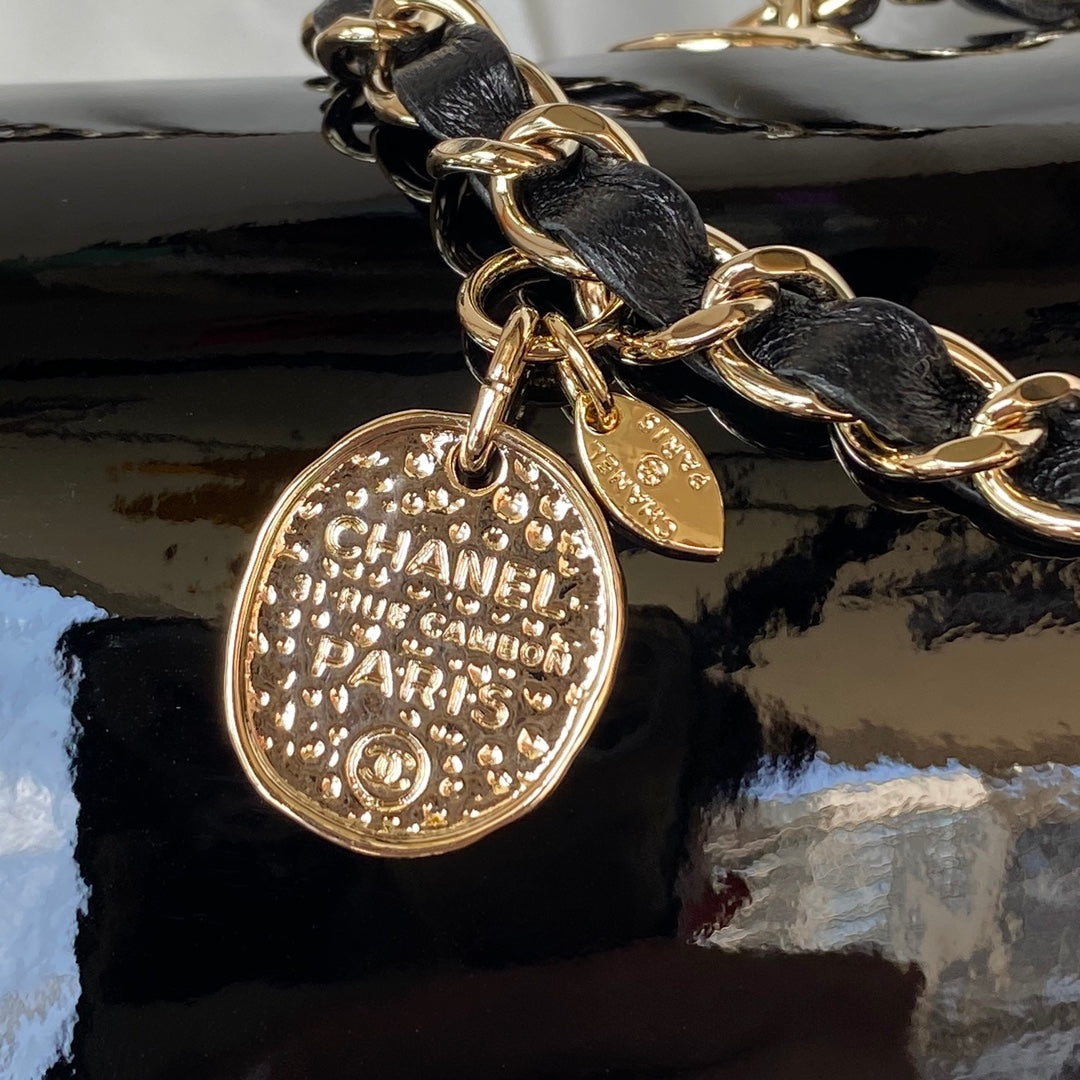 Camellia Patent Flap Bag