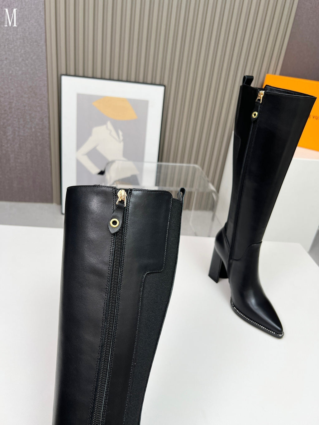 Black Knee-High Leather Boots