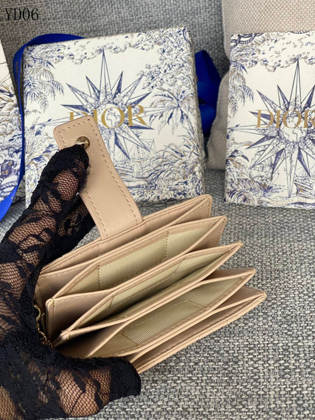 Quilted Leather Compact Wallet