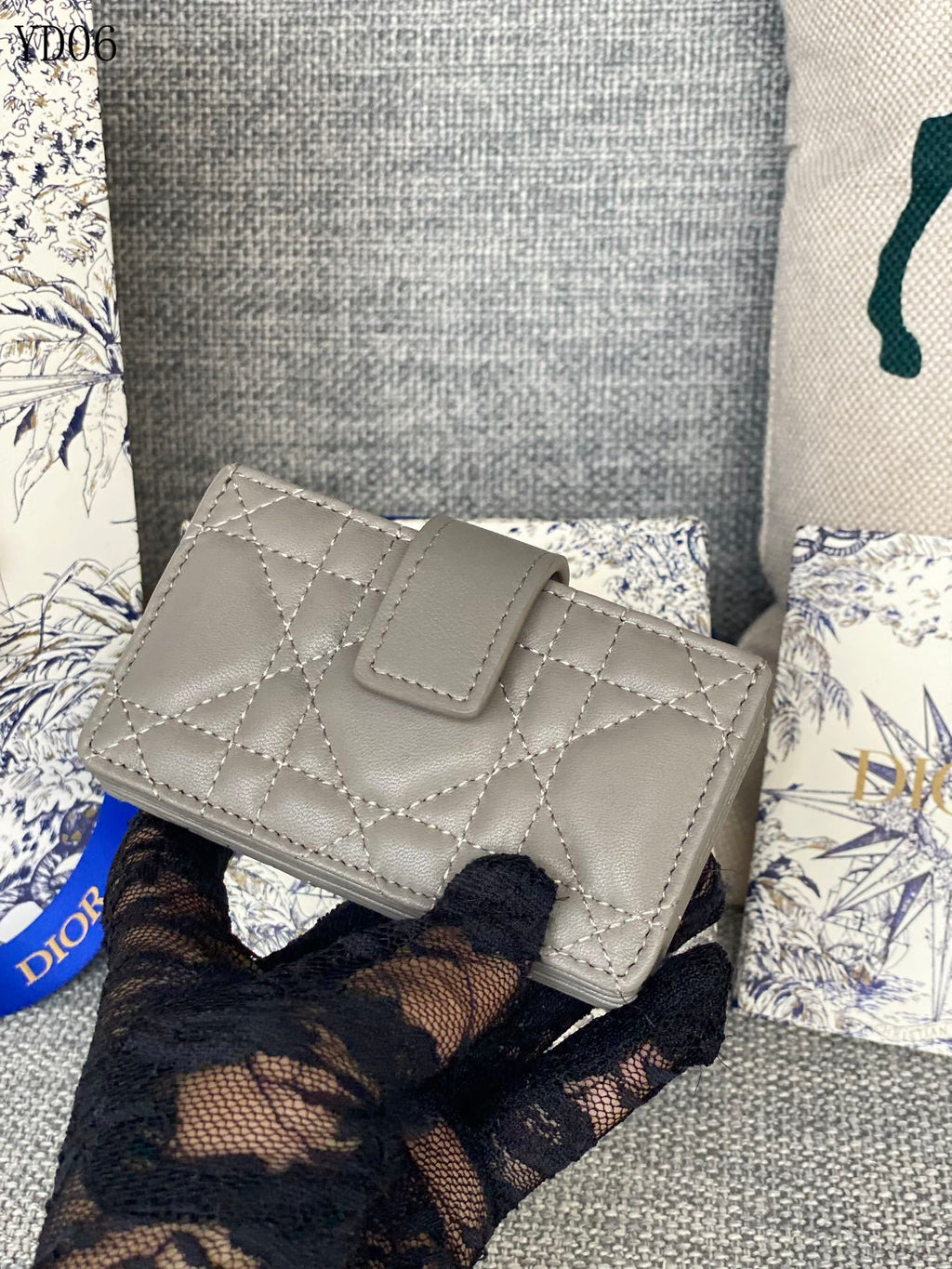 Quilted Leather Compact Wallet