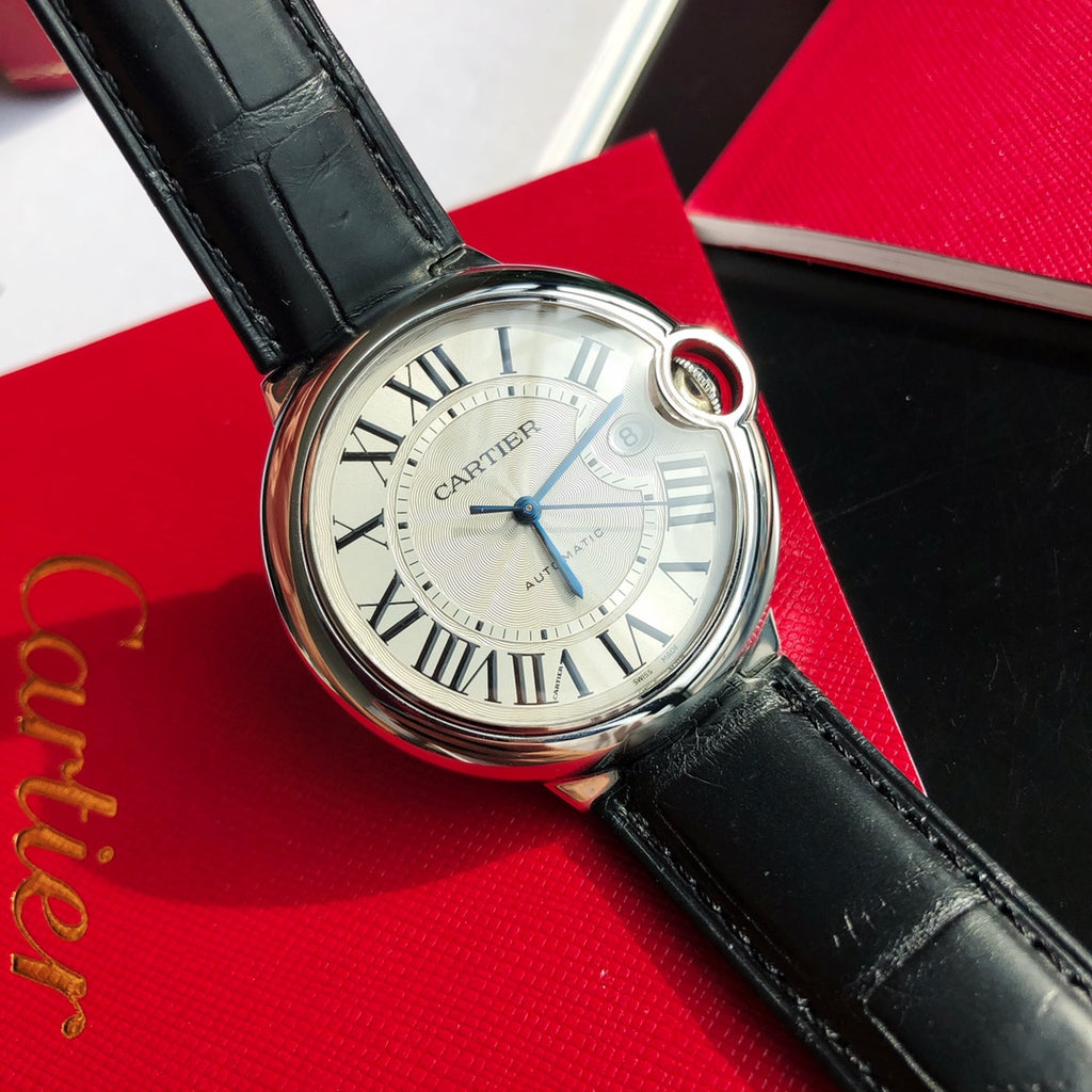 Ballon Bleu Watch – 42 mm Automatic, Black Leather