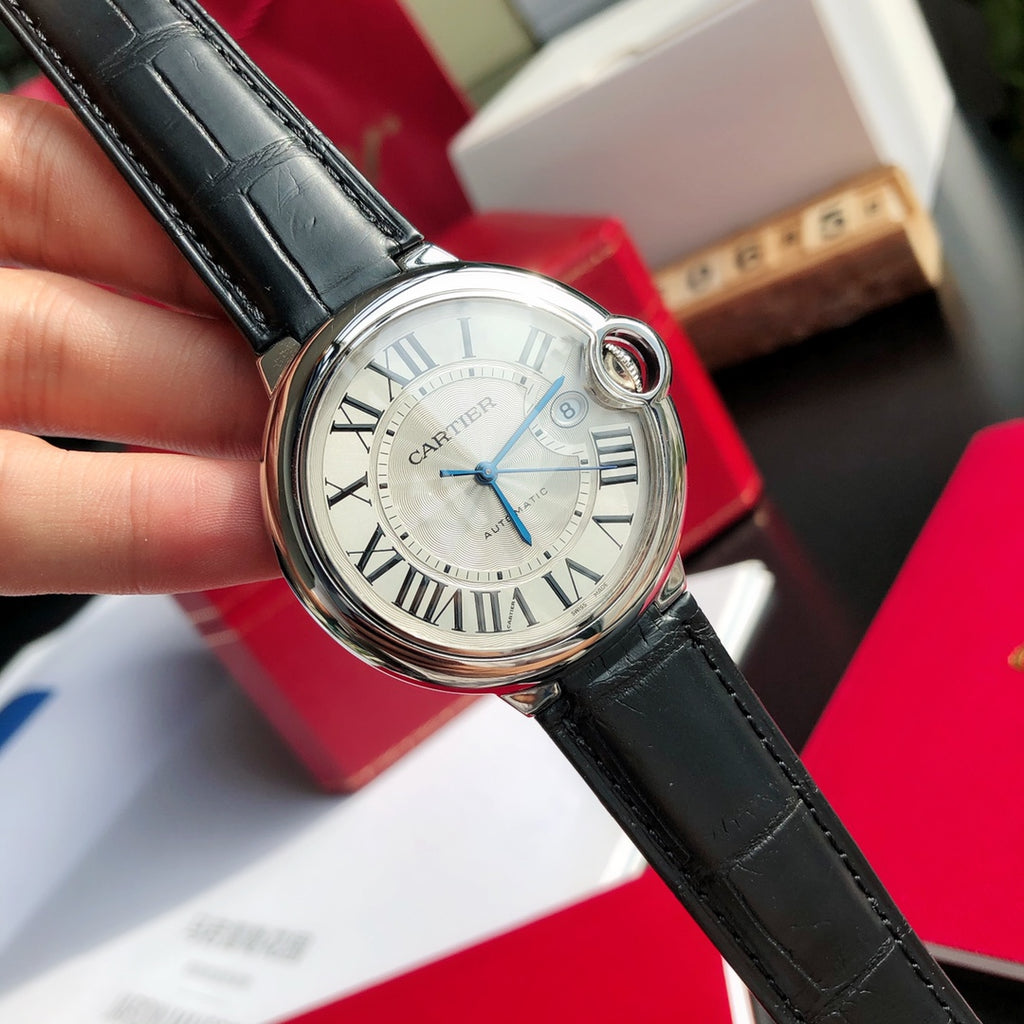 Ballon Bleu Watch – 42 mm Automatic, Black Leather